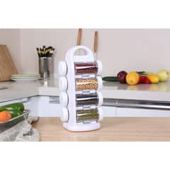 8Pcs Revolving Rotating Cabinet Spice Rack with Jar Kitchen Seasoning