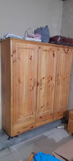 Wooden Build 3 Doors Wardrobe for sale