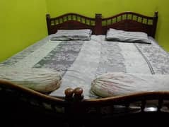 Two Single Pure Wooden Beds