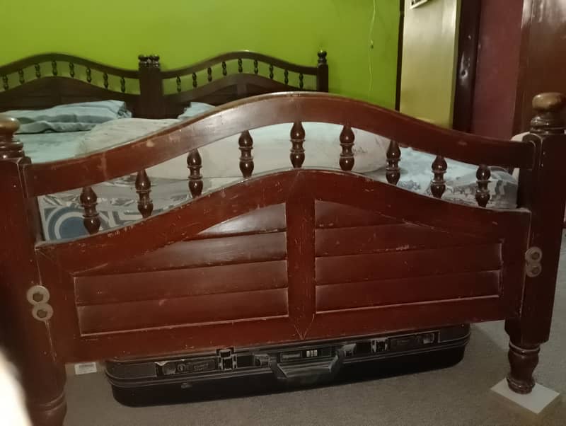 Two Single Pure Wooden Beds 5