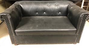 black sofa leather