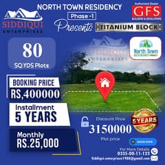 80 AND 120 SQYARDS PLOTS ON 5 YEARS INSTALMENT PLAN NORTH TOWN RESIDENCY PHASE 1