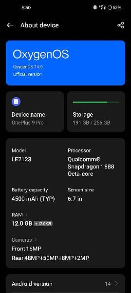 OnePlus 9 pro | 12/256 | Single Sim Global 3