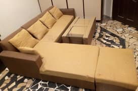 L shaped Sofa with table