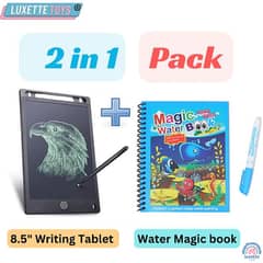 2 in 1 Magic Water Coloring Book + LCD Writing Tablet (New)