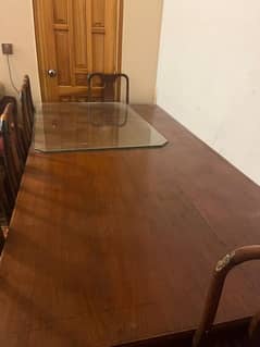 Teak wood dining table with 6 chairs 0