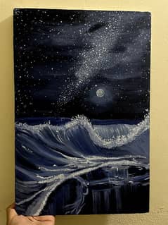 starry night sky by beach