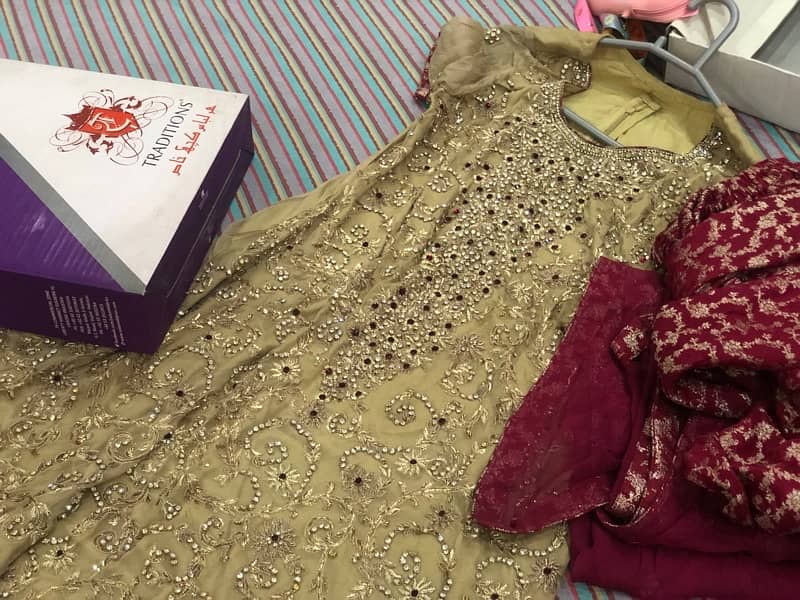 Nikkah dress / Engagement Dress / party wear kaam wala dress 2