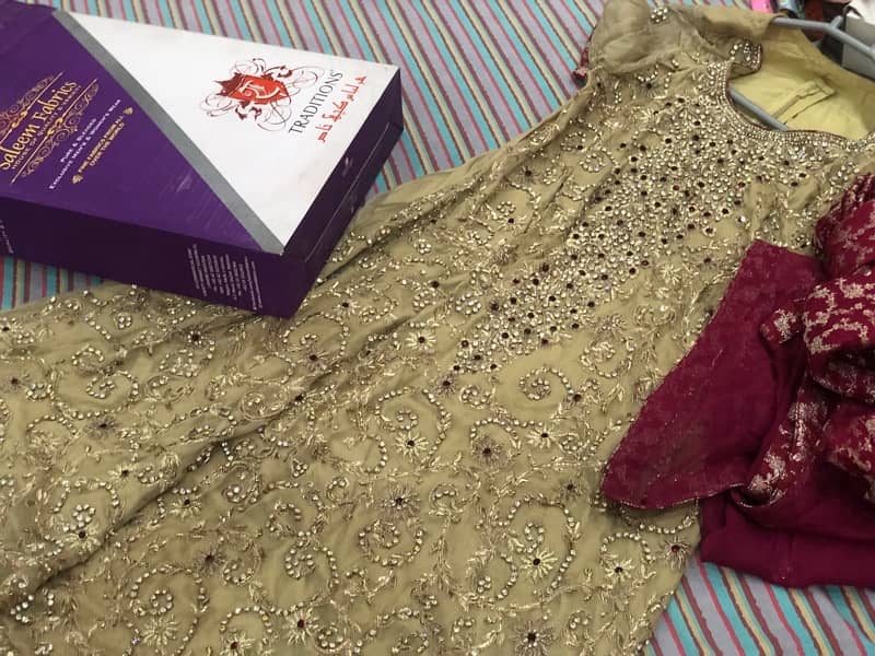 Nikkah dress / Engagement Dress / party wear kaam wala dress 3