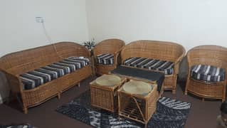 7 seater Sofa Set (made with cane) along with Tables