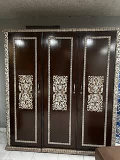 Three Door Wooden Wardrobe