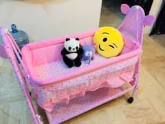 Baby Cot Pink Color/Swing Bed