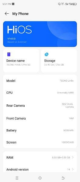 Tecno Pova 5 pro 5G 5