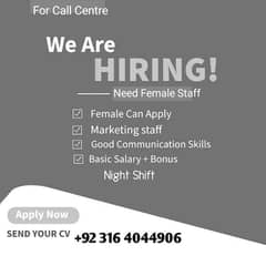 we need female staff