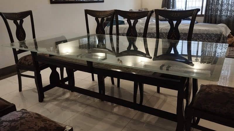 8 seater glass top dining table 3