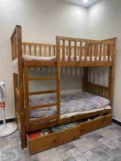 diyaar wood bunk bed with dressing table(without mirror) 0