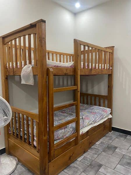 diyaar wood bunk bed with dressing table(without mirror) 1