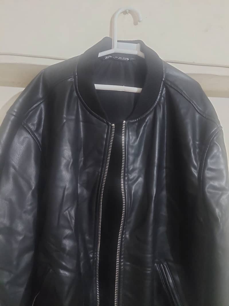 Leather jacket zara brand new for sale 1