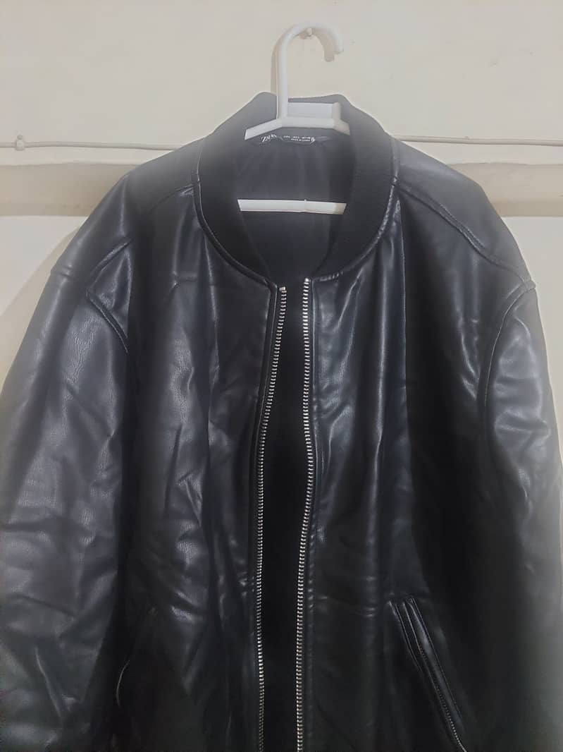 Leather jacket zara brand new for sale 3