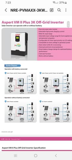 Axpert VM ii plus 3k Off Grid inverter 230VAC