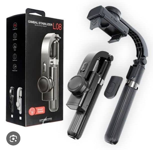 L08 HANDHELD SELFIE STICK TRIPOD GIMBAL STABILIZER WITH REMOTE 0