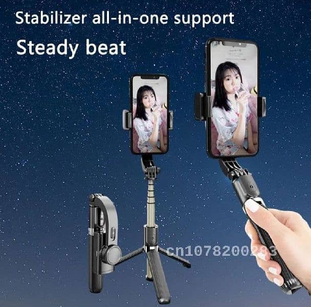 L08 HANDHELD SELFIE STICK TRIPOD GIMBAL STABILIZER WITH REMOTE 3