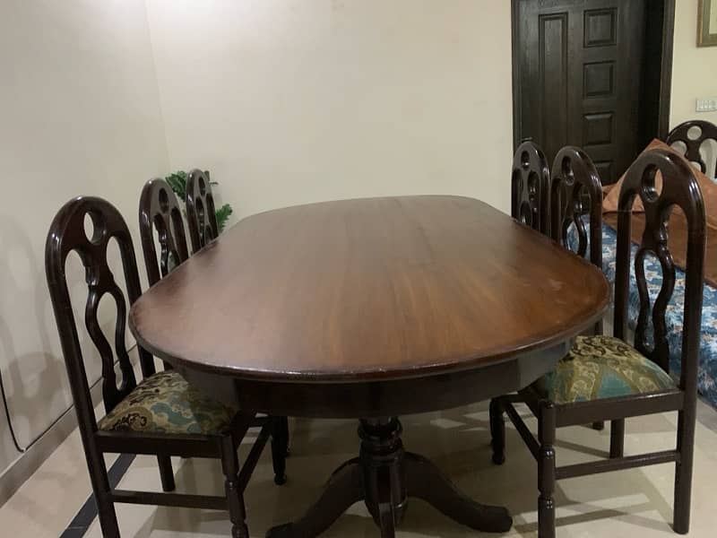 complete Dining tabel with 8 chairs ( shesham wood) 3