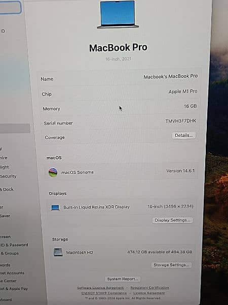 MACBOOK PRO M1 2021 16 INCH 16GB RAM 512GB SSD 10 CORE CPU 16 CORE GPU 2