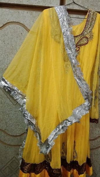 yellow net frock for Mayoun 1