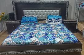 Large size bed,side tables, dressing table,2 piece Almari