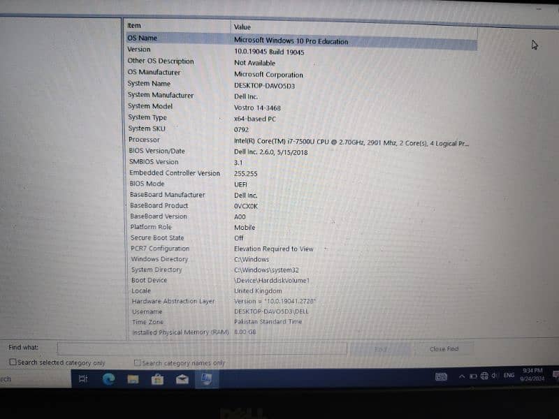 Dell laptop for sale core I7 5