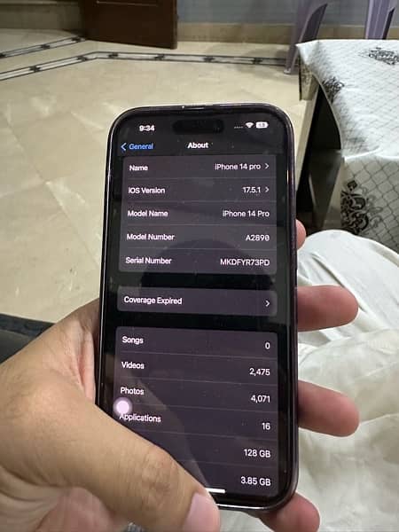 Iphone 14 Pro 128gb - Non PTA  - Full Genuine - No Fault 5