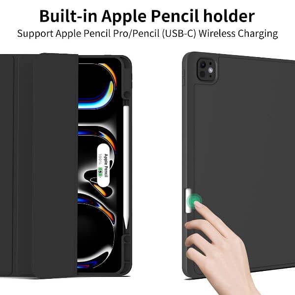 Apple iPad Pro 7 13" 2024 Right Side Pencil Holder Protection Case 4