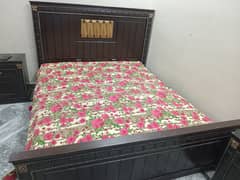 dubal bed with metres and dressing and 3 table set