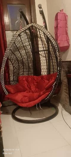 Johla Family size 3 triple Seater Red & Black Colour