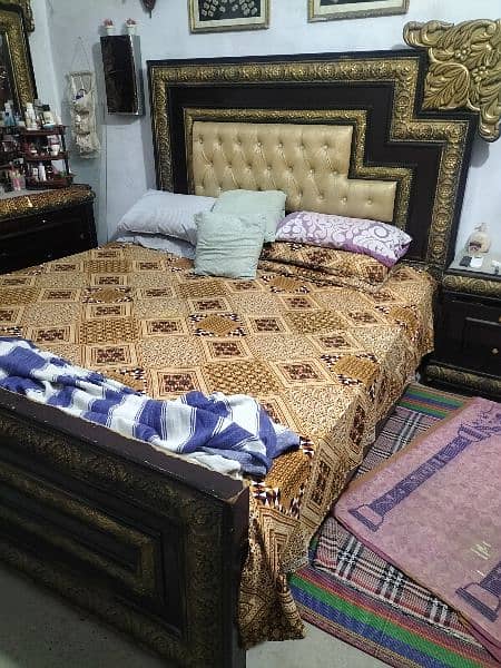 bed set / bed set with side tables / wooden bed set 3