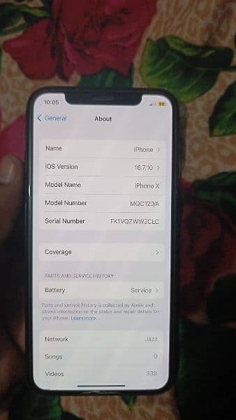 I phone x non pta 256gb 1 month sim working 8