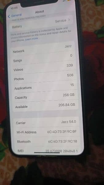 I phone x non pta 256gb 1 month sim working 9