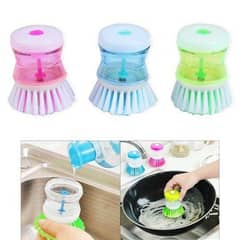 1 Pc Reusable Silicone Dishwashing Brush With Soap Dispenser