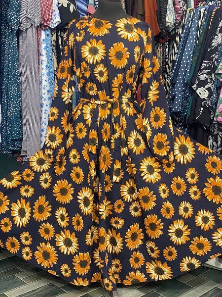 Floral Maxi and front open abayas 4