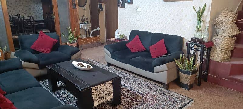 Leather + Velvet Sofa Set - Strong Wooden Structure 1