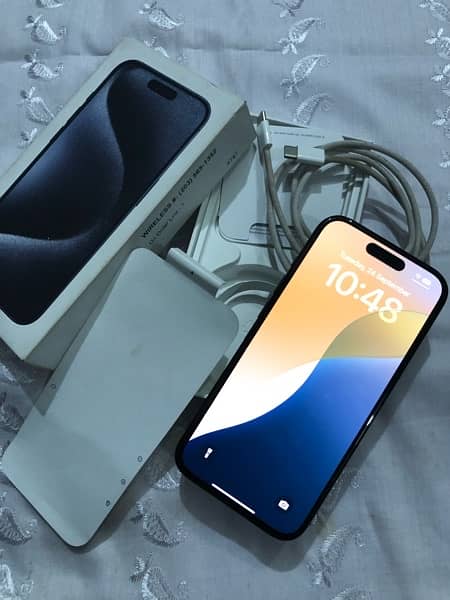 iphone 15 pro 128gb jv blue titanium with box new piece 0