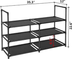 triple layered shoe rack. portable and light weight