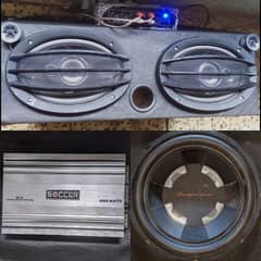 CAR HEAVY SOUND SYSTEM 12" WOOFER 4 CHANNEL AMPLIFIER SPEAKERS