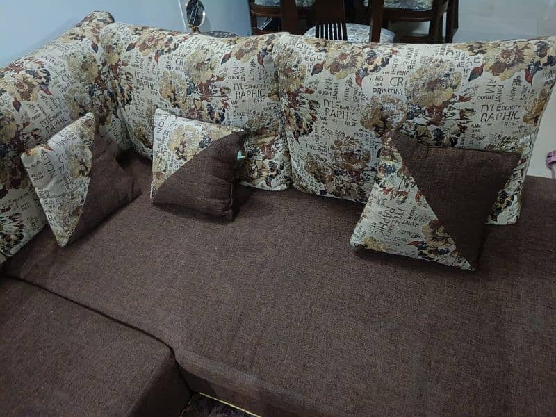 L Shaped Sofa set with Cushions 1