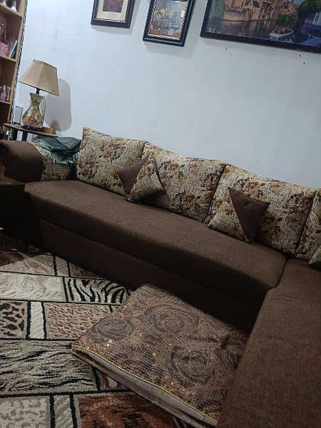 L Shaped Sofa set with Cushions 2