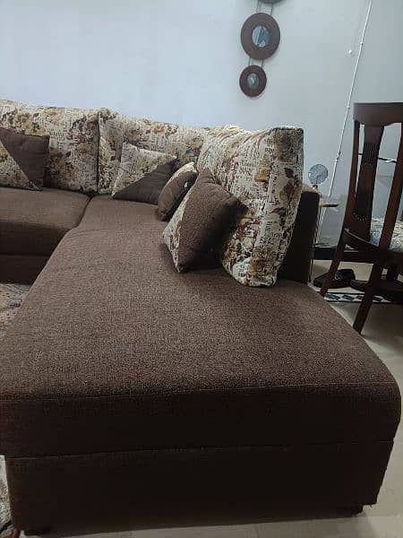 L Shaped Sofa set with Cushions 3