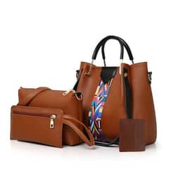 Women's Pu 4 pcs Women Faux Leather Handbags 0