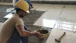 Washroom Tile and pipe fitnig /Tile Fixer/Tile fixing in Karachi