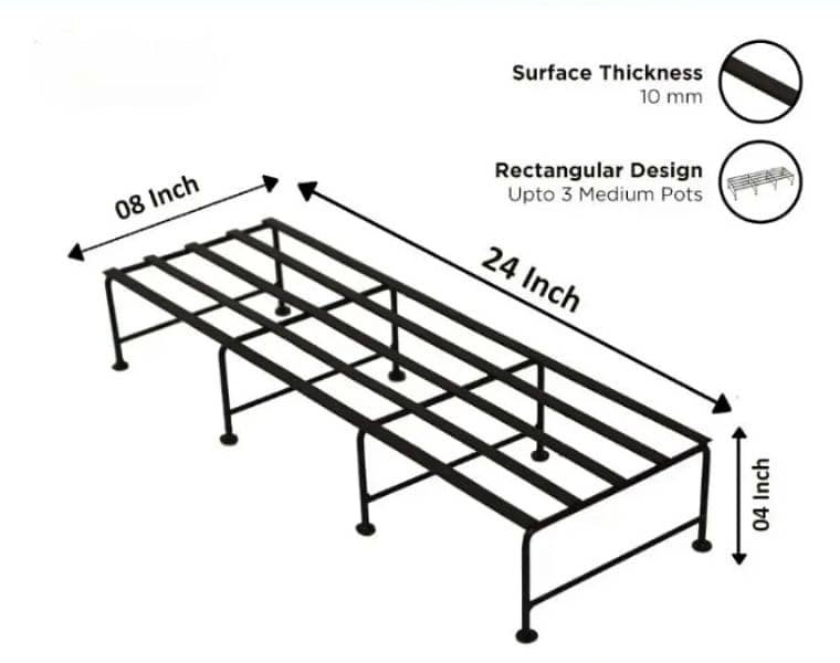 Metal Stand For Plant Rectangular stand for plant pot Holder 2